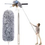Microfiber Fan Duster | Telescopic Extendable Gray Duster | 360 Flexible Dirt & Dust Duster For Home Office Use | Micro Fiber Duster