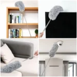 Microfiber Fan Duster | Telescopic Extendable Gray Duster | 360 Flexible Dirt & Dust Duster For Home Office Use | Micro Fiber Duster - Image 2